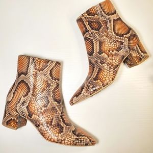 Dolce Vita Booties Tan Multi Snake Print